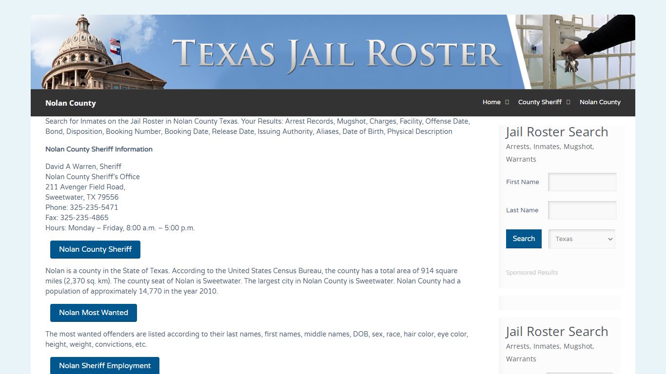 Nolan County | Jail Roster Search